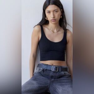 Urban Outfitters Out From Under Ribbed Cropped Tank Black Size M